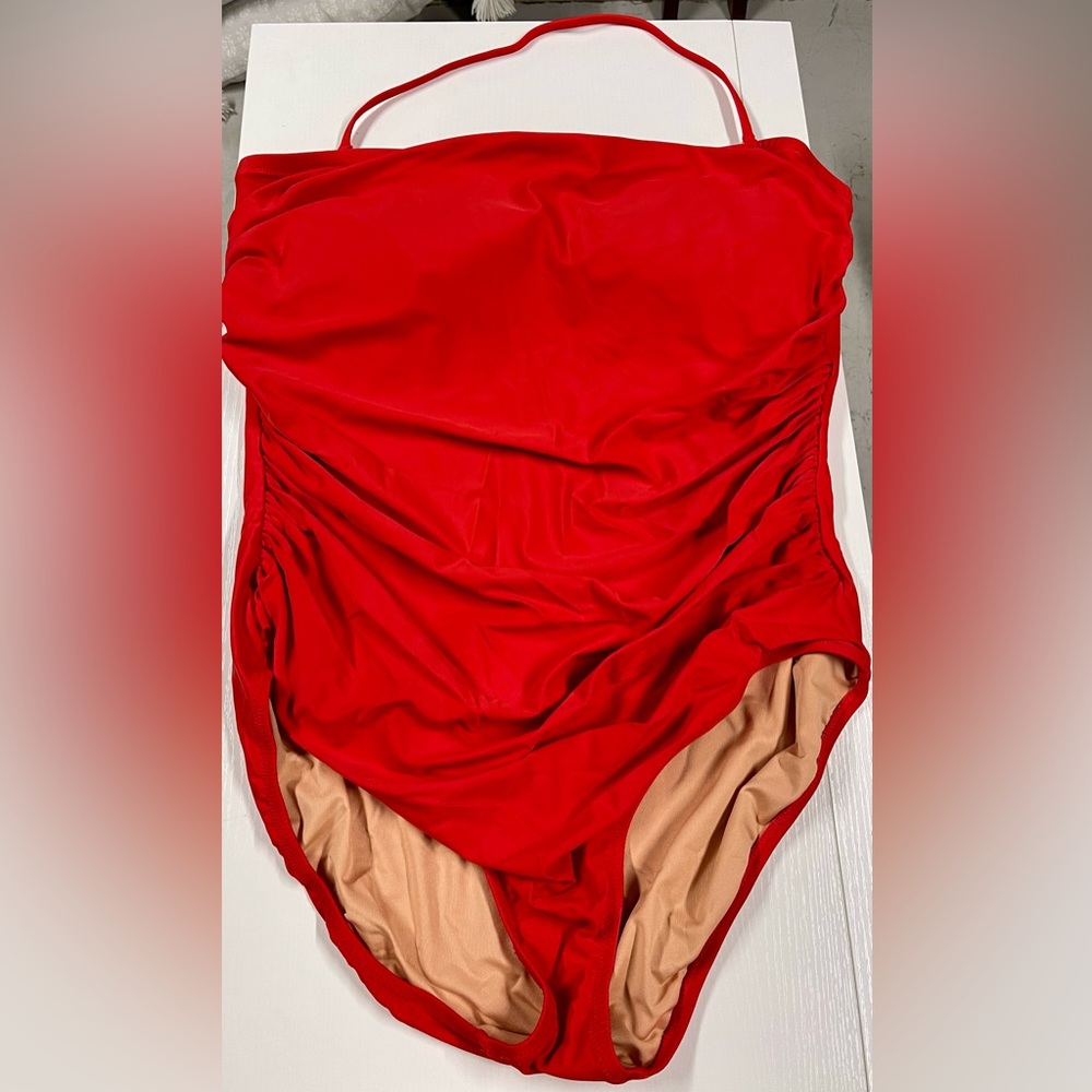 NWOT J. Crew Strapless One-piece RED Size 20